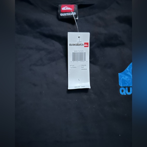 Quicksilver Black Logo T Shirt NWT sz L - Picture 3 of 4